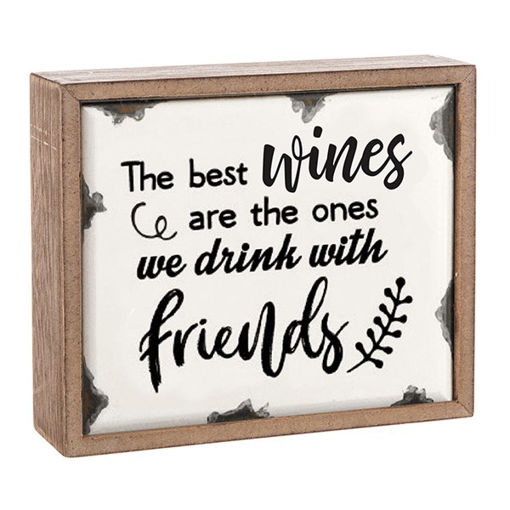 Picture of ENAMEL PLAQUE - THE BEST WINES ARE THE ONES WE DRINK WITH FR